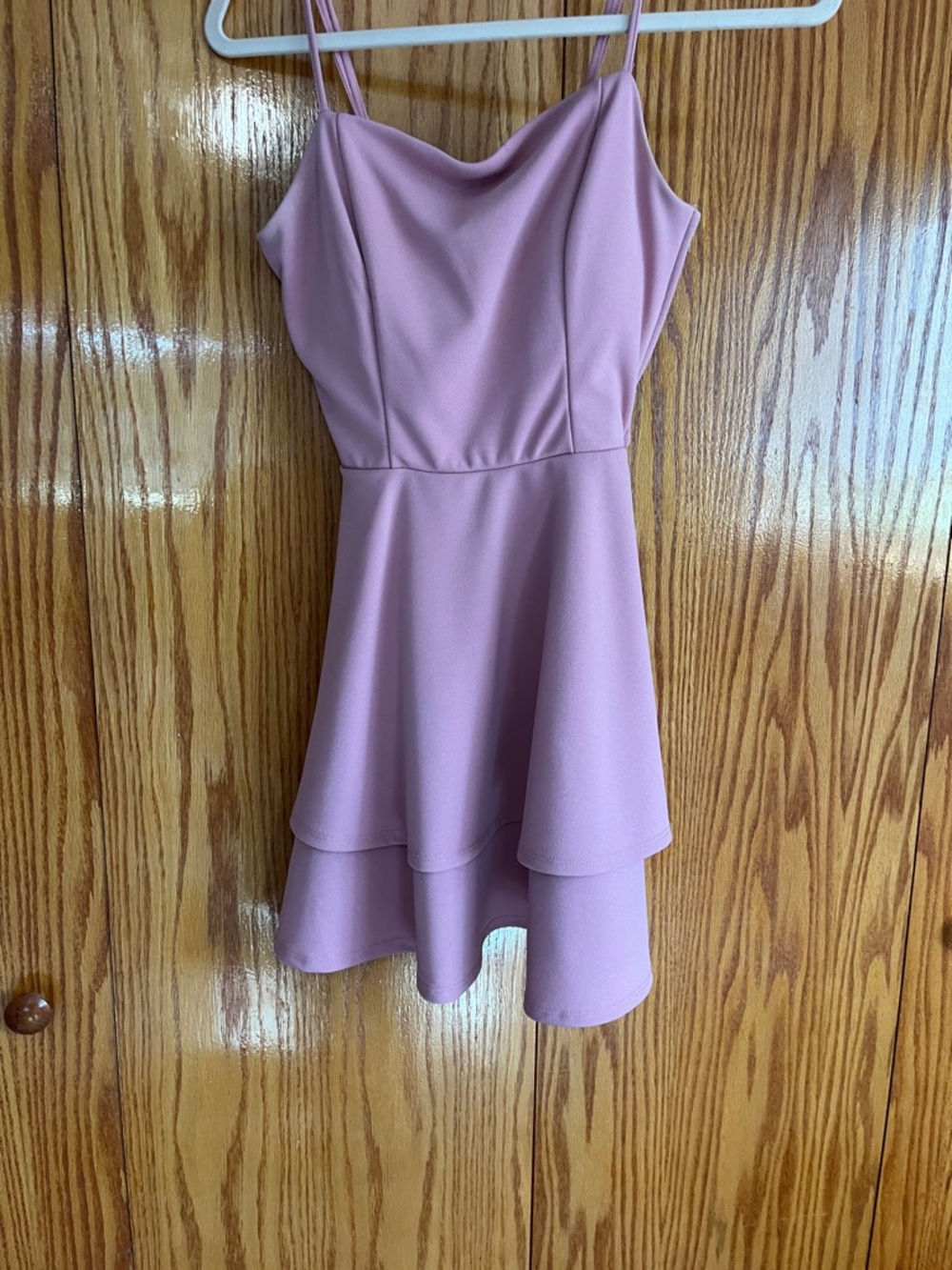 Altar’d State Tiered Mini Dress in Dusty Lilac